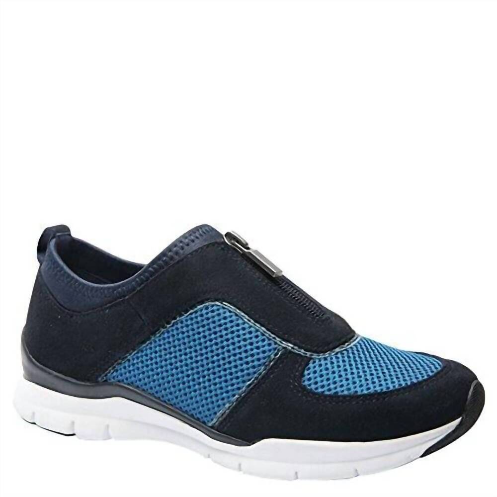 NEW ROS HOMMERSON women's fly zipper sneaker in navy multi